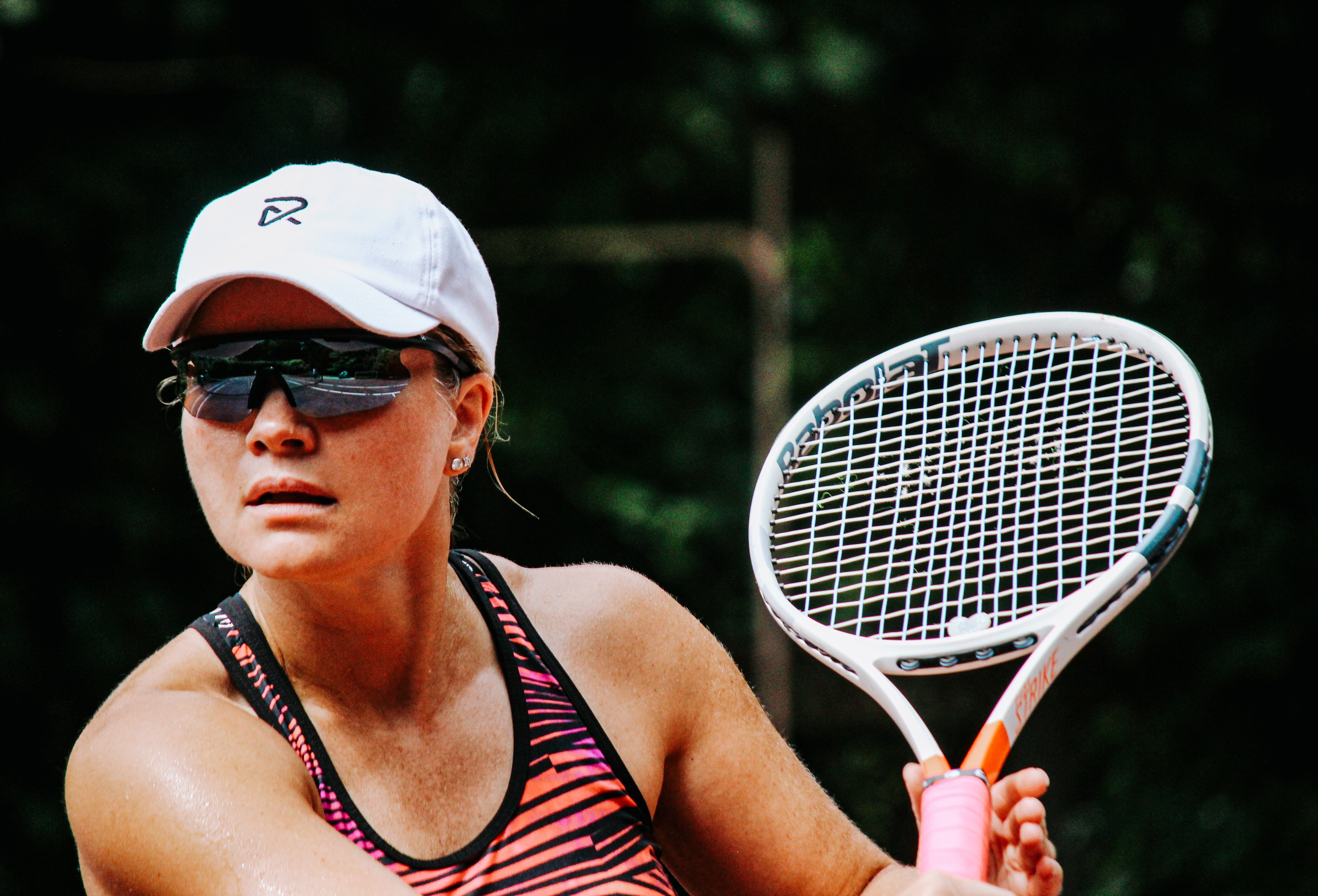 Tennis Player Wearing Protective Eyewear