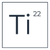 Element symbol 'Ti' with atomic number 22 in a minimalist design.