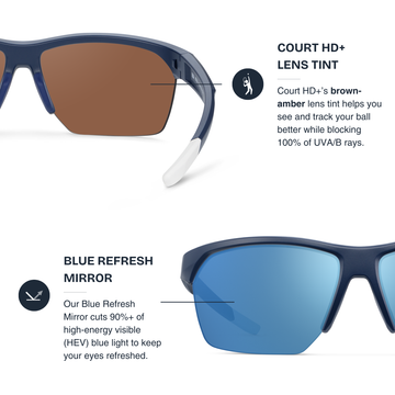 Versa [Court HD+] Tennis & Pickleball Sunglasses | Semi-Rimless